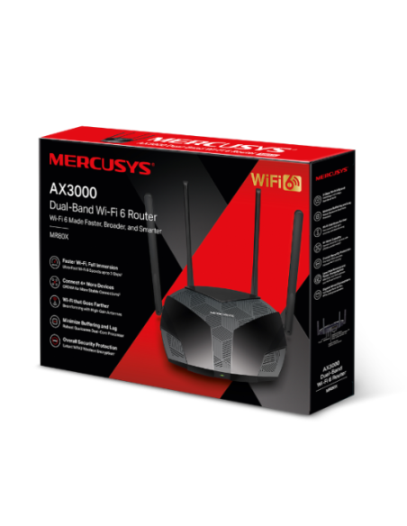 ROUTER WIFI DUALBAND MERCUSYS WIFI6 AX3000