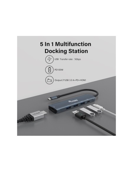 ADAPTADOR CONCEPTRONIC USB-C 5IN1 HDMI, USB 3.2 GE