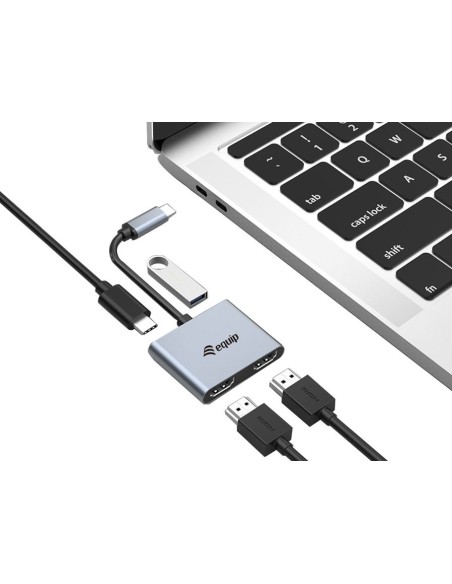 ADAPTADOR EQUIP USB-C A 2XHDMI-USB 3.0-USB PD 100W