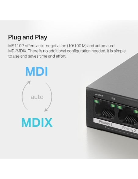 SWITCH MERCUSYS 10 PUERTOS 10-100 8POE
