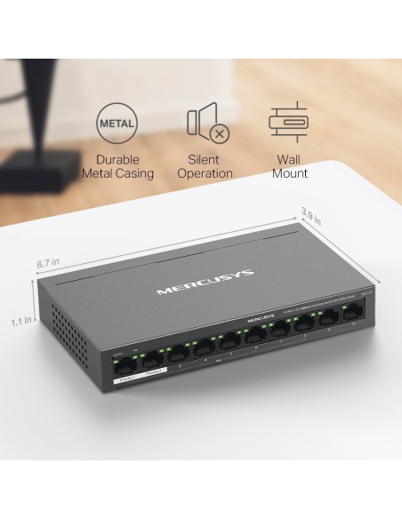 SWITCH MERCUSYS 10 PUERTOS 10-100 8POE