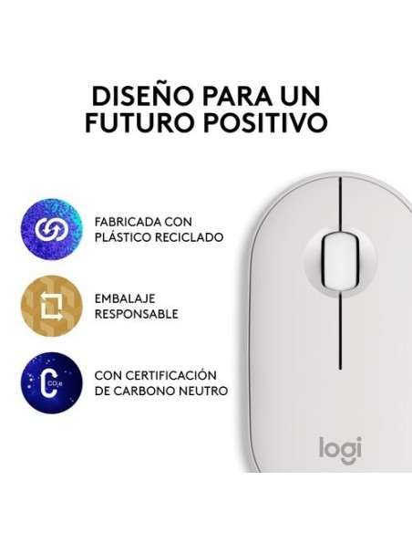 RATON LOGITECH WIRELESS PEBBLE 2 M350S BLANCO