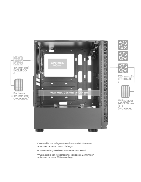CAJA ATX MARS GAMING MCN2 RGB NEGRA USB 3.0