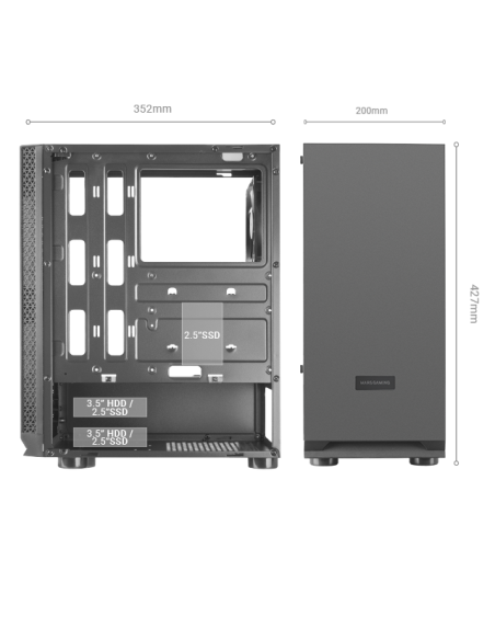 CAJA ATX MARS GAMING MCN2 RGB NEGRA USB 3.0