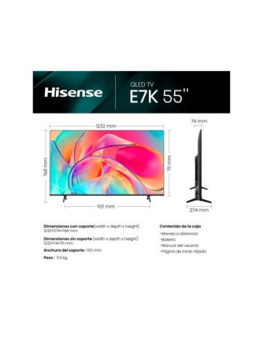 TELEVISION 55" HISENSE 55E77KQ QLED...