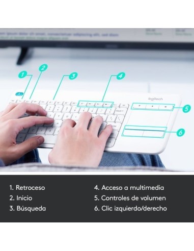 TECLADO LOGITECH K400 PLUS BLANCO...