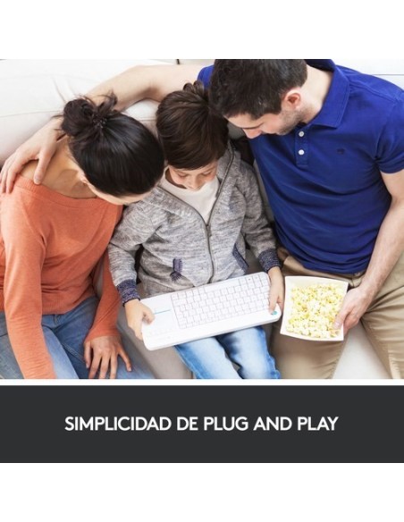 TECLADO LOGITECH K400 PLUS BLANCO TEC+TOUCHPAD INA