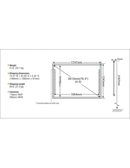 PIZARRA INTERACTIVA APPROX WHITEBOARD APPIB179 79"