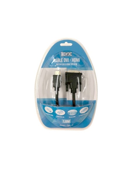 CABLE 3GO DVI-M-HDMI-M 1.8M (24+5) BLISTER