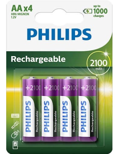PILAS PHILIPS RECARGABLE R-6 2100MAH...