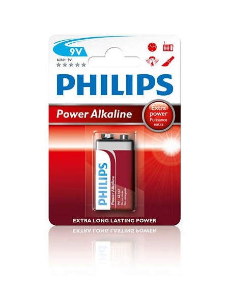 PILAS PHILIPS POWER ALKALINE BATERIA 9V