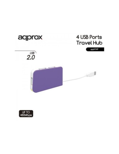 HUB USB 2.0 APPROX 4 PUERTOS MORADO