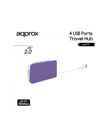 HUB USB 2.0 APPROX 4 PUERTOS MORADO
