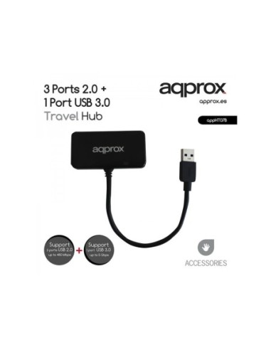 HUB USB 1X3.0 3X2.0 APPROX NEGRO