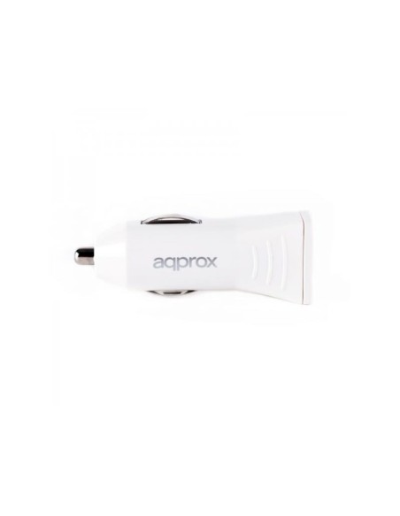 CARGADOR 2XUSB APPROX COCHE BLANCO