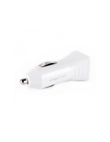 CARGADOR 2XUSB APPROX COCHE BLANCO