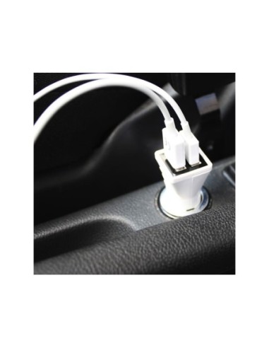 CARGADOR 2XUSB APPROX COCHE BLANCO