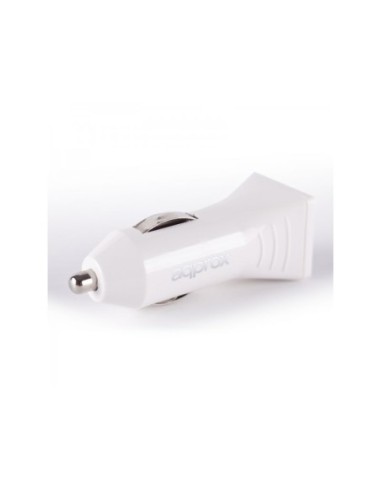 CARGADOR USB APPROX COCHE BLANCO