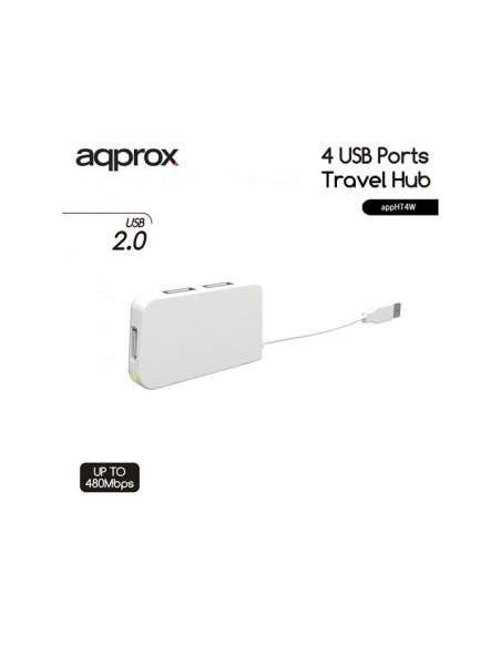 HUB USB 2.0 APPROX 4 PUERTOS BLANCO