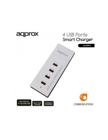 CARGADOR 4X USB APPROX PARED BLANCO