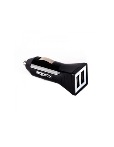 CARGADOR 2XUSB APPROX COCHE NEGRO