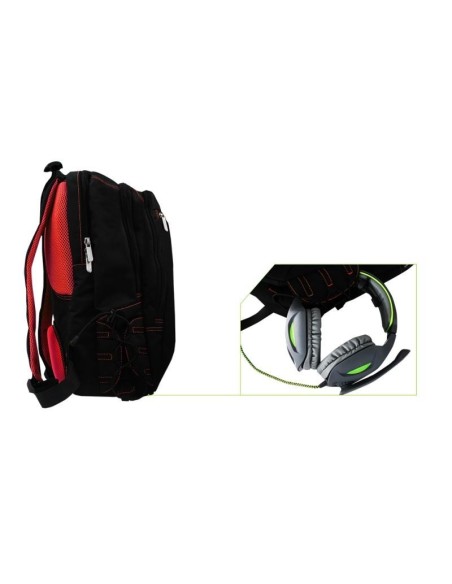 MOCHILA KEEP OUT BK7RXL NEGRA ROJA 17"