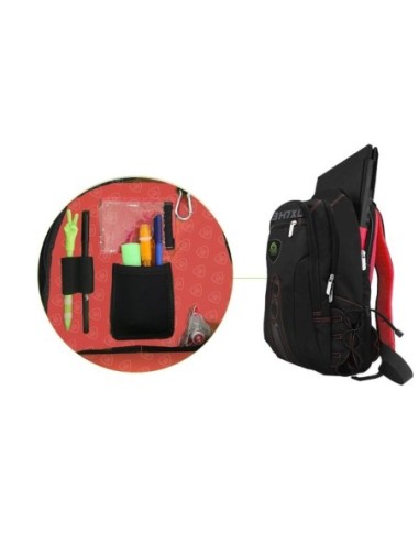 MOCHILA KEEP OUT BK7RXL NEGRA ROJA 17"