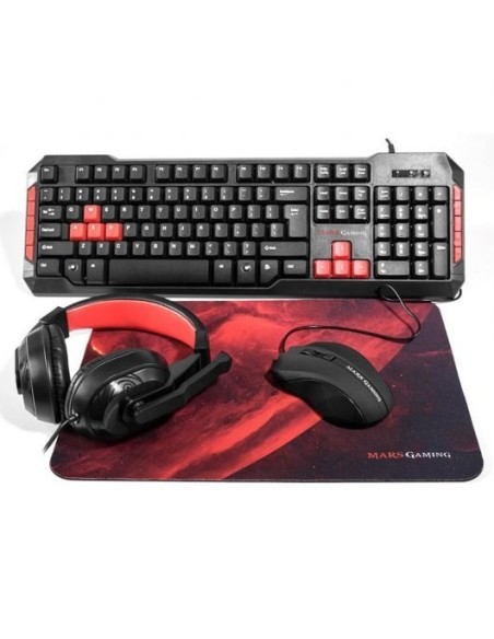 KIT MARS GAMING TECLADO + RATON + ALFOM + AUR