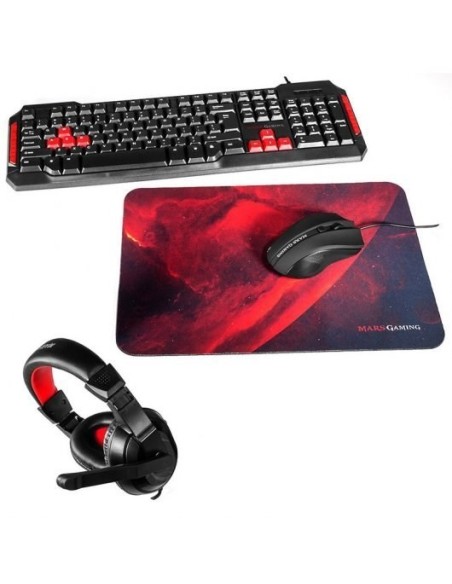 KIT MARS GAMING TECLADO + RATON + ALFOM + AUR