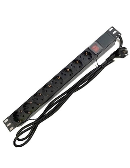 REGLETA 8 TOMAS PG PARA RACK 19" INTERRUPTOR
