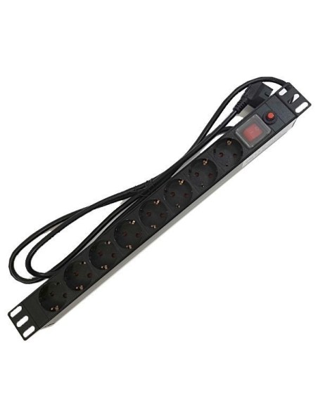 REGLETA 8 TOMAS PG PARA RACK 19" INTERRUPTOR PROTE