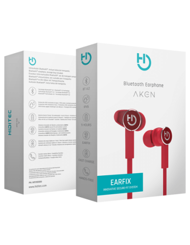 AURICULAR BT. HIDITEC AKEN ROJO