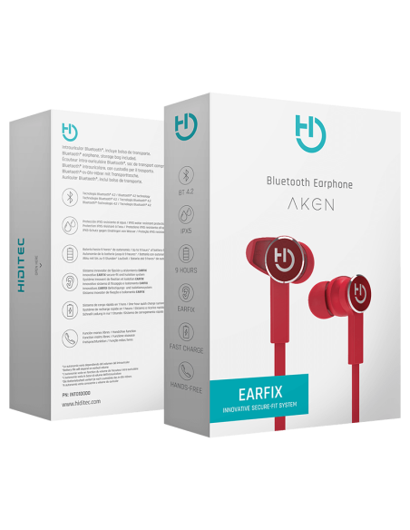 AURICULAR BT. HIDITEC AKEN ROJO