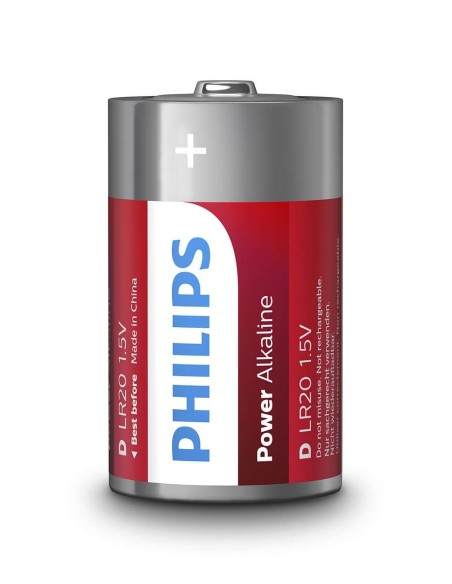 PILAS PHILIPS ALCALINA D-LR20 1.5V PACK 2