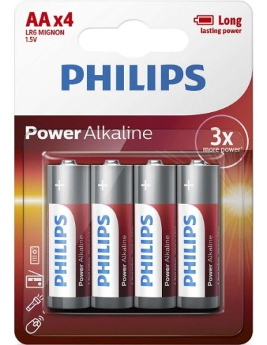PILAS PHILIPS ALCALINA POWER AA 1.5 V PACK 4U