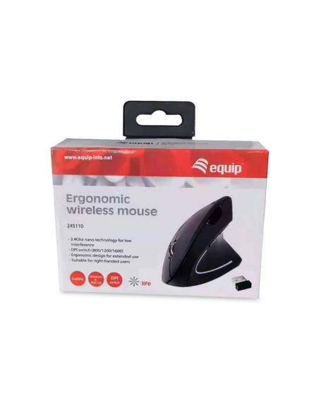 RATON VERTICAL EQUIP WIRELESS 1600DPI ERGONOMICO