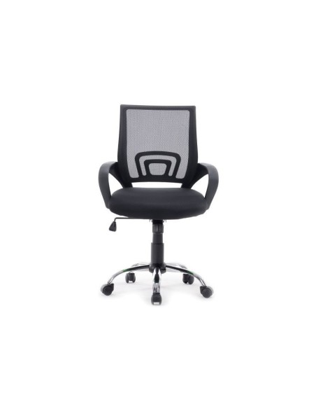 SILLA OFICINA EQUIP RESPALDO DE MALLA NEGRA