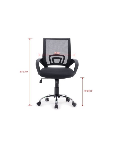 SILLA OFICINA EQUIP RESPALDO DE MALLA NEGRA