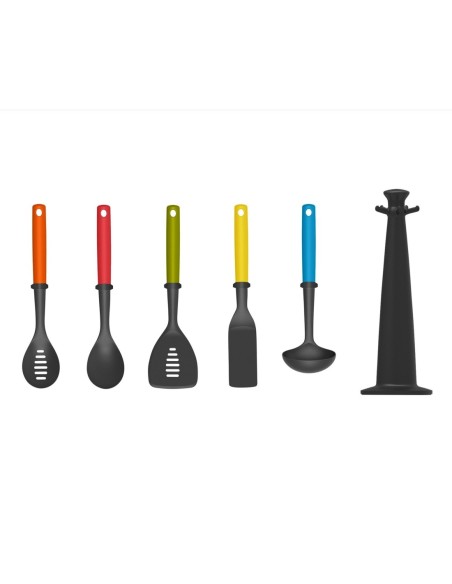 JOSEPH JOSEPH DUO JUEGO 5 UTENSILIOS CON SOPORTE DE ALMACENAMIEN
