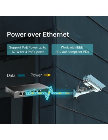 SWITCH TP-LINK 6 PUERTOS 4P POE NO...