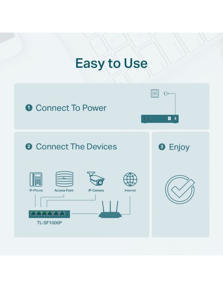SWITCH TP-LINK 6 PUERTOS 4P POE NO GESTION
