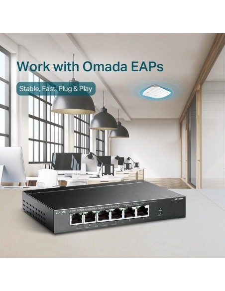 SWITCH TP-LINK 6 PUERTOS 4P POE NO GESTION