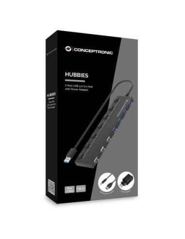 HUB CONCEPTRONIC USB 2.0-3.0 7 P CON...
