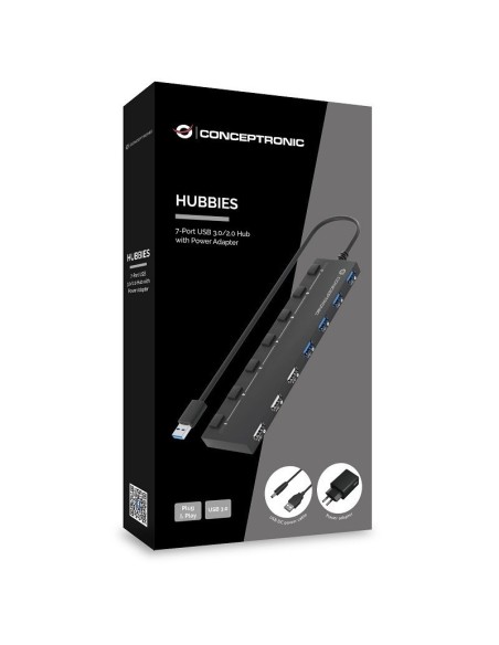 HUB CONCEPTRONIC USB 2.0-3.0 7 P CON INTER. Y ALIM