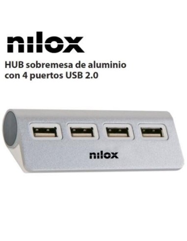 NILOX HUB 4 PUERTOS 2.0 ALUMINIO