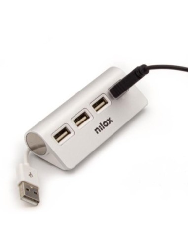 NILOX HUB 4 PUERTOS 2.0 ALUMINIO