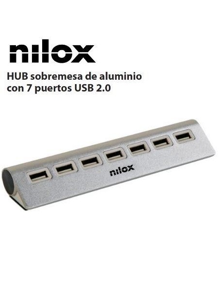 NILOX HUB 7 PUERTOS 2.0 ALUMINIO