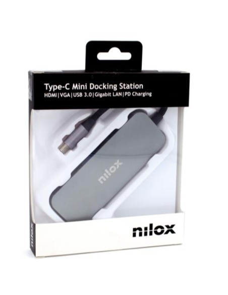 NILOX DOCK TYPE C 3 USB 3.0, HDMI + HDMI+VGA