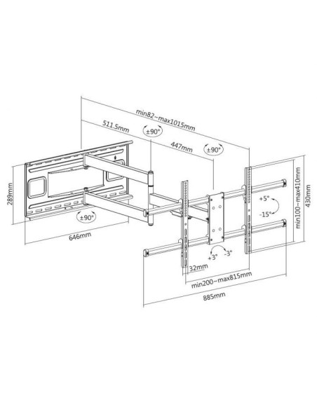 SOPORTE EQUIP TV LCD 43"-80" 50KG DOBLE BRAZO