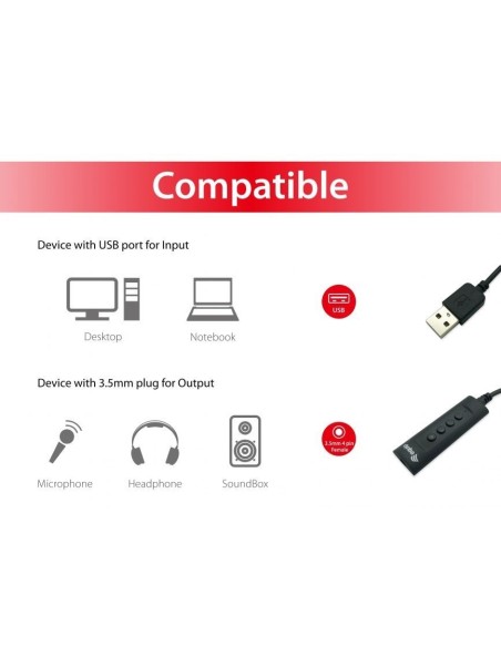 ADAPTADOR AUDIO USB CABLE EQUIP